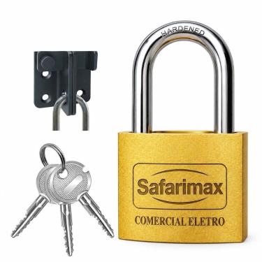Imagem de Cadeado para portão corrente armario porta chave tri prevenção antifur