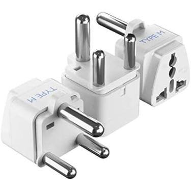 Imagem de Adaptador de viagem da África do Sul, Botsuana da Ceptics, plugue de tomada universal aceita plugues de qualquer país, perfeito para telefones celulares, laptops, carregadores e mais – Pacote com 3