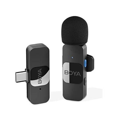 Imagem de Microfone sem fio BOYA BY-V10 USB-C, microfone de lapela mini com cancelamento de ruído compatível com Android/Smartphone/Laptop com Type-C para gravação de podcast no YouTube, vlog no Facebook