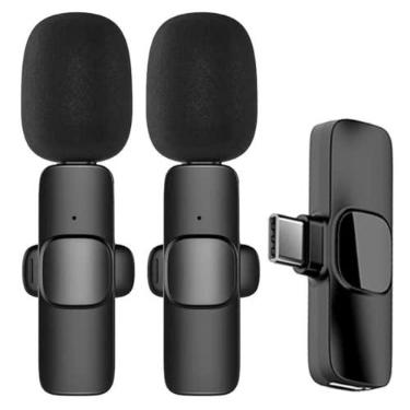 Imagem de Microfone de Lapela, Tipo-C, 2 por 1, Plug and Play, Timbre Claro 20m LCS Eletrônicos