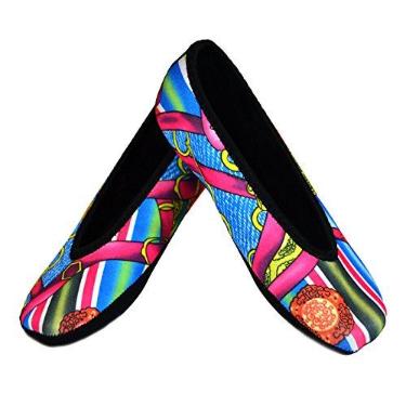 Imagem de Nufoot Sapatilhas bailarinas femininas, sapatilhas dobráveis e flexíveis, meias de chinelo, chinelos de viagem e sapatos de exercícios, sapatos de dança, meias de ioga, sapatos para casa, chinelos para ambientes internos, bambu rosa, GG