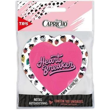 Imagem de Bloco Adesivo Tris Capricho Coração Neon