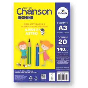 Imagem de Bloco para Educação Artística Romitec Livro Desenho A3 140g 20fls com 16 Páginas de Atividades Branco