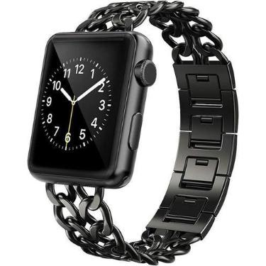 Imagem de Pulseira Compatível com Apple Watch Corrente Preto 44mm - Baú do Vikin