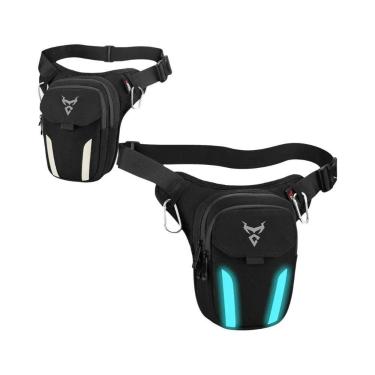 Imagem de Bolsa De Cintura Impermeável Para Moto Com Luz LED, Bolsa Transversal 