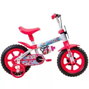 Imagem de Bicicleta Infantil Aro 12 Monica Freio a Tambor com Garrafinha Rodinhas Vermelho Track & Bikes