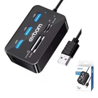 Imagem de Hub 7 Em 1 Usb 2.0 Com Leitor De Cartão Uh-r230