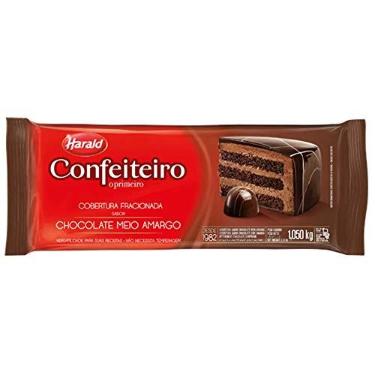 Imagem de Barra de Chocolate Fracionado Confeiteiro Meio Amargo 1,05kg - Harald