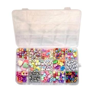 Imagem de Estojo Infantil com Miçangas Coloridas – Kit para Pulseiras e Colares – Brinquedo Criativo e Educativo