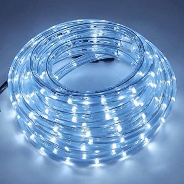 Imagem de Mangueira Iluminada Silicone 180 LEDs Sequencial 8 Funções 10 Metros Branco Frio 127v - Master Christmas