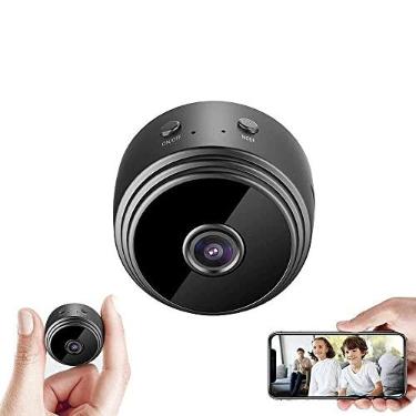 Imagem de Mini câmera wi-fi Câmera de vídeo 1080P HD pequenas câmeras de vigilância de segurança doméstica com cartão SD de 32G, câmera minúscula babá portátil com visão noturna de detecção de movimento A9