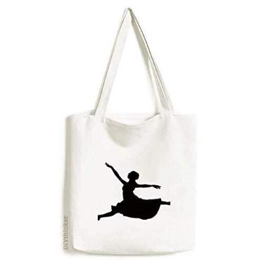 Imagem de Bolsa de lona de lona para dança de salto de balé, bolsa de compras, bolsa casual
