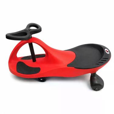 Imagem de Carrinho Infantil Super Car com Volante Giratório 360 graus  e Sistema sem Pedais Vermelho e Preto