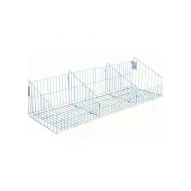 Imagem de Cesto Aramado New Plus 30cm X 91cm com 2 Divisórias Branco para Expositor SA Gôndolas