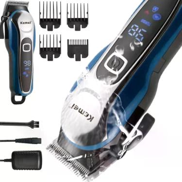 Imagem de Maquininha para Pet Cabelo Barba Pezinho Recarregável Azul Retrô Motor