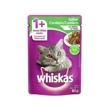Imagem de Ração Úmida para Gato Adulto Sachê Whiskas - Cordeiro ao Molho 85g
