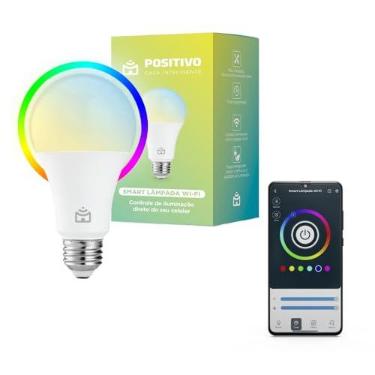 Imagem de Smart Lâmpada Wi-Fi Positivo Casa Inteligente, Iluminação Branca (Quente e Fria) e RGB (Até 16 Milhões de Cores), 9W, 806 Lúmens, LED, Bivolt, Compatível com Alexa e Google Assistente