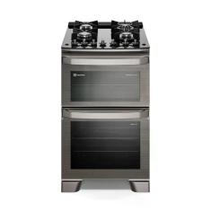 Fogão 4 bocas Electrolux Cinza Experience Mesa de Vidro, 2 fornos e PerfectCook360 (FE4DG) 127V