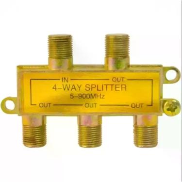 Imagem de Divisor de Sinal Coaxial Foxlux 4 Saídas 5-900 Mhz Kit 10 Unidades Inox