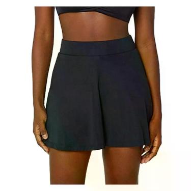 Imagem de Shorts Saia Feminino Alto Giro Preto - 101005, G, Preto