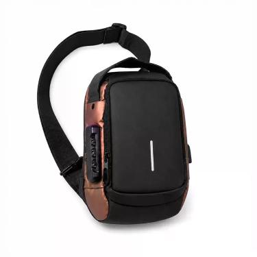 Imagem de Bolsa Shoulder Bag Antifurto com Trava Senha Entrada USB e Alça Ajustá
