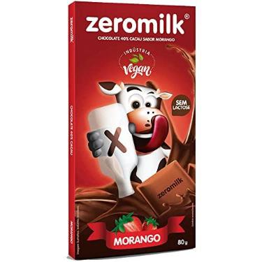 Imagem de Chocolate Sem Lactose 40% Cacau Sabor Morango 80g - Zeromilk