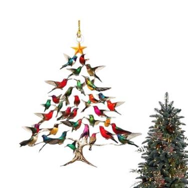 Imagem de Rrlihjgu Enfeites De Natal Pássaros,Aves Empilháveis Para Decoração Natalina | Pingentes Coloridos Para Jardim Janela Parede Época