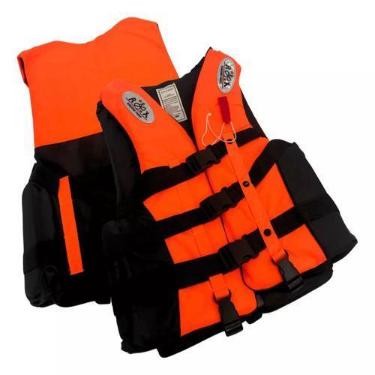 Imagem de Colete Salva Vidas Flutuador Pesca Com Apito Emergêncial Neon - Têxtil
