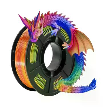Imagem de Filamento De Impressão 3D PLA Seda Tricolor 1.75mm 250g Alta Precisão 
