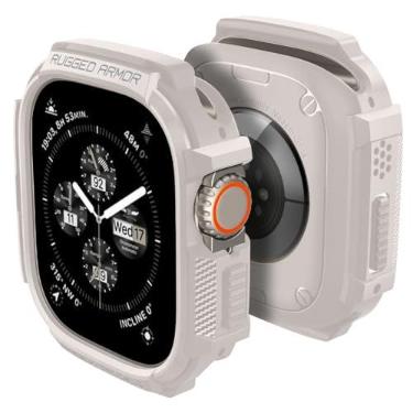 Imagem de Spigen Rugged Armor Projetado para Capa Apple Watch Ultra 3/2/1 49mm Capa Durável de TPU - Bege Duna