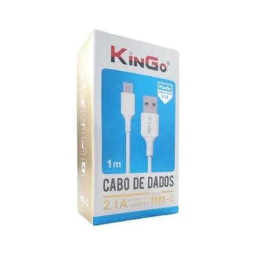 Imagem de Cabo De Dados Usb-C Kingo Branco 1M 2.1A Para Redmi Note 9
