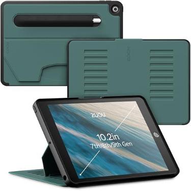 Imagem de ZUGU CASE Capa para iPad de 10,2 polegadas 7ª/8ª/9ª geração (2021/2020/2019), protetora, fina, design elegante, suporte magnético, capa hibernar/despertar, capa magnética, pinho