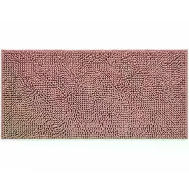Imagem de Tapete Chenille 100% Poliéster 50x100cm Antiderrapante Rosa Tessi