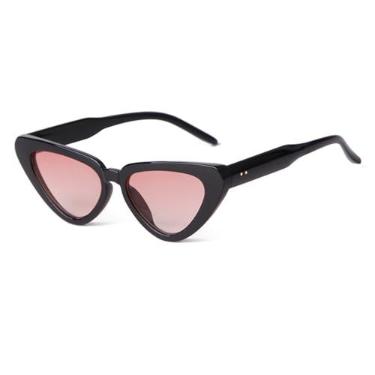 Imagem de JRLLFD Óculos de sol olho de gato feminino masculino cateye triângulo quadro óculos de sol sombra feminino uv400, c7, um tamanho