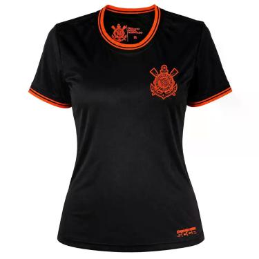Imagem de Camiseta Corinthians Feminina Preta Com Laranja Cor:PretoTamanho:GGGên