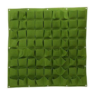 Imagem de Plantador suspenso vertical de 72 bolsos para montagem em parede saco de cultivo de jardim para jardim interno e externo varanda plantando flores ervas plantas suculentas(Green)