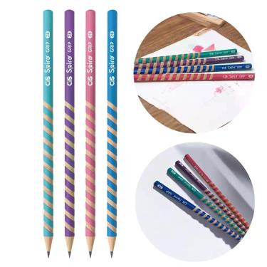 Imagem de Lápis Preto Grafite 2B Escolar Cis Spiro Grip Kit com 4 Unidades Sorti