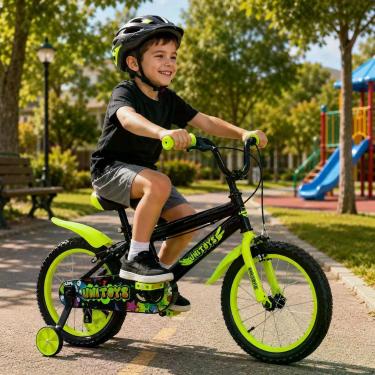 Imagem de Bicicleta Infantil Aro 16 Grafitti - Verde - UNITOYS