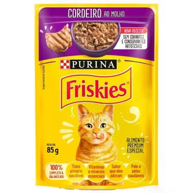 Imagem de Sachê Friskies Cordeiro ao Molho para Gatos Adultos 85g - Purina, Cord