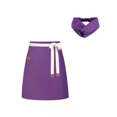 Imagem de Avental de Cintura e Faixa Roxo Açai Sorveteria Chef Cozinha - CASACHA