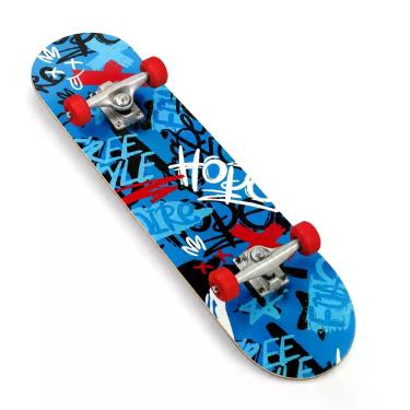 Imagem de Skate Infantil Completo Montado Shape Estampa Grafiteiro Holográfico A