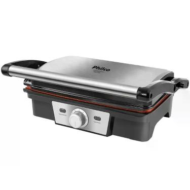 Imagem de Grill Philco PGR19PI Inox Antiaderente Redstone 220V, Prata, 220V