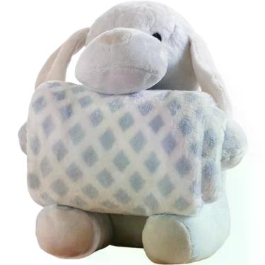 Imagem de Bichinho De Pelúcia Fazenda New Com Manta Bebê 100x75cm Cachorrinho