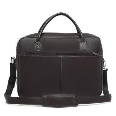Imagem de Bolsa de couro maleta pasta para notebook de 15,6 polegadas Estudantes Médicos Advogados (Café)