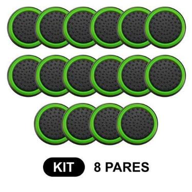 Imagem de 8 Pares de Grips p/ controle Anti Derrapante Silicone Botão Analógico