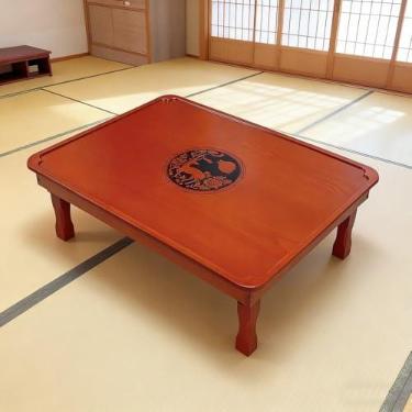 Imagem de SH-tables Mesa de centro dobrável, mesa de madeira quadrada de estilo japonês, para tatame, sentado no chão, quarto, janela de sacada, sala de chá (tamanho: 60 × 40 × 25 cm)