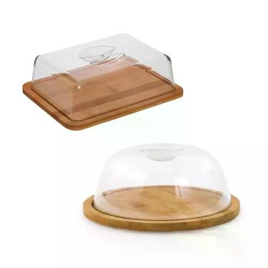 Imagem de Kit Porta Queijo + Porta Frios com tampa - Mimo Style - Jolitex Ternil