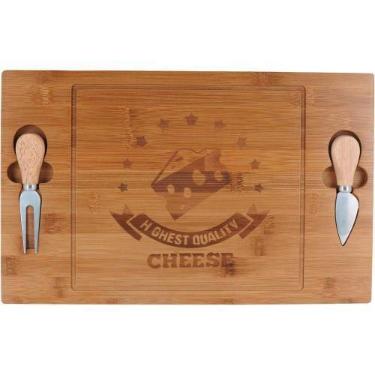 Imagem de Cheesy Jg P/ Queijo 2X40X25Cm Bambu Natural 3Pç - NH