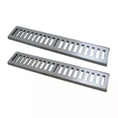 Imagem de Kit Ralo Grelha Linear 7111X02GDA Captação Águas Pluviais Carga 500KG Alumínio Fundido Escovado GDA Industria