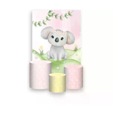 Imagem de Painel De Festa Vertical 1,50 x 2,20 + Trio De Capas Cilindro - Coala 